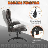 HOMCOM Executive Office Chairs Swivel Ergonomic Massage Chair High Back Leather Adjustable Vibrating for Home Office Brown(m-7)