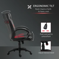 HOMCOM Racecar Style Office Chair  Gaming Chair High Back Executive Adjustable Swivel Seat(m-5)