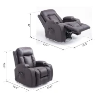 HOMCOM Faux Leather Vibrating Massage Recliner Chair with Remote Brown (No Heat)(m-3)
