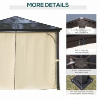 [Pick UP] Outsunny 10 x 10 ft Deluxe Hard Top Waterproof Gazebo Canopy Heavy Duty Shelter with Curtains and Mosquito Netting(m-6)