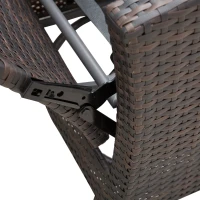 [Pick UP] Outsunny Deluxe Swivel Rattan Wicker Sofa Chair Reclining Lounge Outdoor Patio Furniture with Cushion, Brown/Kaki(m-22)