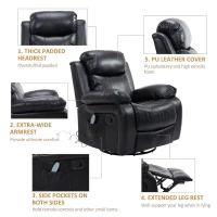 [Pick Up] HOMCOM Deluxe Electronic Heated Massage Sofa Recliner Chair Leather Lounge, Black(m-5)