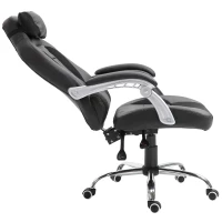 HOMCOM Ergonomic Executive Office Chair Swivel Racing Recliner PU Leather Height Adjustable, Black(m-9)