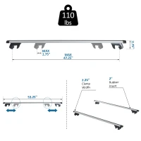 Outsunny 2PC Roof Rack 53" Aluminum Cross Bars Lockable Adjustable Baggage Luggage Roof Rack, Silver ()(m-3)