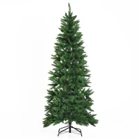 [Pick Up] HOMCOM 6.9ft Artificial Christmas Tree Xmas Tree Holiday Decor w/ Metal Stand 865 Branch Tips Green(m-1)