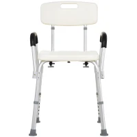 HOMCOM  Medical Shower Chair AdjustableBathtub Bench Bath Seat with Arms and Backrest(m-8)