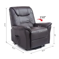 [Pick Up] HOMCOM Leathered Electric Lift Chair Elder People w/ Remote Brown(m-3)
