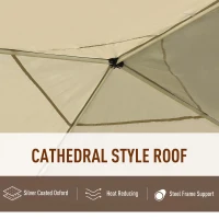 Outsunny 10' x 10' Pop Up Canopy Tent Gazebo with Removable Mesh Sidewall Netting, Carry Bag for Backyard Patio Outdoor, Beige(m-4)