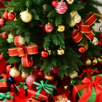 [Pick Up] HOMCOM 6.9ft Artificial Christmas Tree Xmas Tree Holiday Decor w/ Metal Stand 865 Branch Tips Green(m-8)