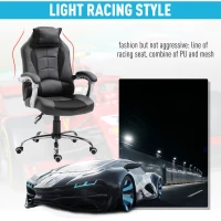 HOMCOM Ergonomic Executive Office Chair Swivel Racing Recliner PU Leather Height Adjustable, Black(m-4)