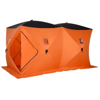 Outsunny Fishing Tent Portable 8-Person Ice Fishing Tent Shelter with Ventilation Windows and Carry Bag(m-1)