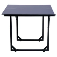 Soozier Outdoor Ping Pong Table 6x3ft Compact Midsize Ping Pong Table Tennis Table Free Standing Folding Blue(m-7)