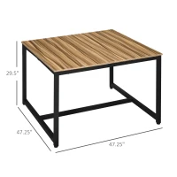 HOMCOM Two Person Computer Desk, 47 x 47 inch Extra Large Writing Study Desk, Double Workstation for Home Office, Oak(m-3)