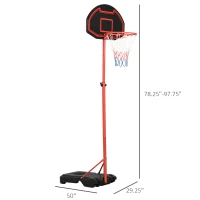 Soozier 6 Level Portable Adjustable Basketball Stand Backboard Hoop with Wheels & Net For Children(m-3)
