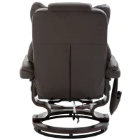 HOMCOM Massage Recliner Chair with Footrest 10 Vibration Point Faux PU Leather Brown(m-8)