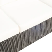 [Pick UP] Outsunny Deluxe 3 Seat Rattan Wicker Sofa Garden Outdoor Patio Furniture with Cushion, Black(m-7)