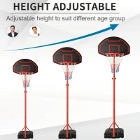 Soozier 6 Level Portable Adjustable Basketball Stand Backboard Hoop with Wheels & Net For Children(m-4)