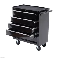 [Pick Up] HOMCOM 5 Drawer Steel Rolling Tool Cabinet Wheeled Storage Cart Box, Black, 31"(m-1)