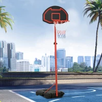 Soozier 6 Level Portable Adjustable Basketball Stand Backboard Hoop with Wheels & Net For Children(m-2)