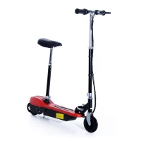 Qaba Electric Scooter Bike Adjustable Folding Seated E-Scooter Battery Powered Motorized Bike Red(m-1)