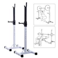 [Pick Up Only]Soozier Squat Stand Adjustable Stable Squat Stand Portable 2 Bars Holder (Black/White)(m-4)