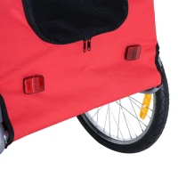 PawHut Pet Bike Trailer Bike Cart Bicycle Dog Cat Travel Carrier Foldable Red(m-10)