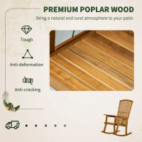 Outsunny Wooden Rocking Chair, Traditional Porch Rocker, Fade-Resistant Patio Rocker Chair for Outdoor Indoor Use, Natural(m-5)