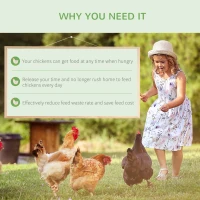 PawHut 10.6lbs Automatic Chicken Feeder Aluminum Poultry Feeders with Lid, Treadle, Rat Proof & No Spill with Weatherproof, Silver(m-7)