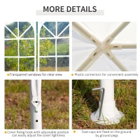 Outsunny Wedding Tent Portable Folding Garden Party Gazebo with 8 Walls Waterproof with PVC Coating UV Resistant  High Performance Polyester White(m-6)