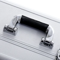 Soozier 2in1 Professional Makeup Train Case w/ Handle and Wheels - Silver(m-11)