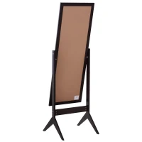 HOMCOM Free-standing Full-length Jewellery Dressing Mirror Angle Adjustable Living Room Bedroom  Dark Brown(m-7)