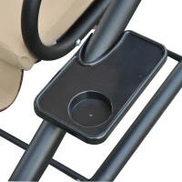 [Pick UP] Outsunny Heavy-duty Metal 3 Seater Outdoor Swing Chair Garden Hammock Bed with Canopy and 2 Pillows Beige(m-8)