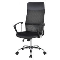 HOMCOM Office Chair High Back Ergonomic Mesh Swivel Computer Executive Desk Armchair Height Adjustable with Wheels, Black(m-8)