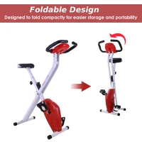 Soozier Slim Cycle Foldable Exercise Bike w/ LCD Monitor and Pulse Strength Training(m-4)