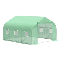 Outsunny Outdoor Greenhouse 11.5' x10' x 6.7' Walk-in Greenhouse Garden Plant Seed Green House Premium Steel Frame(m-1)