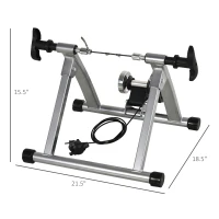 Soozier Bike Exercise Trainer Stand Indoor Magnetic Bicycle Trainer 5 Level Resistance Silver(m-3)