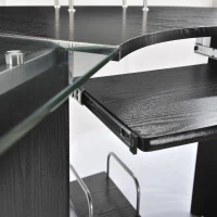 [Pick UP] HOMCOM 69" L-Shaped Corner Computer Desk Laptop Workstation PC Table Home Office W/ Sliding Keyboard CPU Stand Black(m-8)