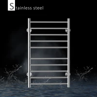 HOMCOM Heated Towel Rack 10-Bar Wall Mounted Electric Heated Shelf Stainless Steel Home Bathroom Towel Drying Rack(m-6)