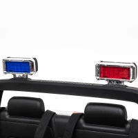 Aosom 12V Ride On Kids RC 2 Seater Ride On Car With Parental Remote Control Police Truck LED Lights MP3(m-10)
