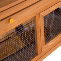 PawHut Bunny Hutch 2 Tier Elevated Wooden Rabbit Bunny House Chicken Coop Small Animal Cage w/ Sliding-Out Tray(m-8)