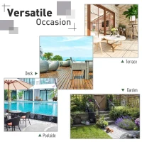 [Pick Up] Outsunny 3pcs Outdoor Rattan Wicker Sofa and Chaise Lounge Set with Cushion Garden Patio Furniture Brown and Beige(m-6)