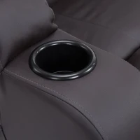 HOMCOM Faux Leather Vibrating Massage Recliner Chair with Remote Brown (No Heat)(m-7)