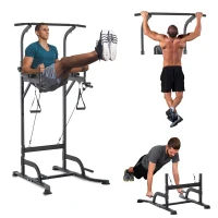 Soozier Multi-Function Power Tower Chin Up Bar Stand Dip Machine Full Body Workout Training Fitness Equipment(m-2)
