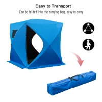 Outsunny Fishing Tent 2-4 Person Pop-up Ice Shelter Ice Fishing Tent Outdoor Portable(m-6)
