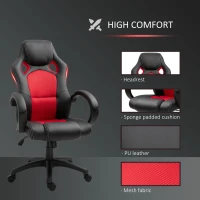 HOMCOM Racecar Style Office Chair  Gaming Chair High Back Executive Adjustable Swivel Seat(m-6)