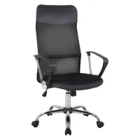 HOMCOM Office Chair High Back Ergonomic Mesh Swivel Computer Executive Desk Armchair Height Adjustable with Wheels, Black(m-1)
