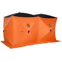 Outsunny Fishing Tent Portable 8-Person Ice Fishing Tent Shelter with Ventilation Windows and Carry Bag(m-9)