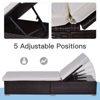 [Pick Up] Outsunny 9pcs Delux Outdoor Indoor Wicker Rattan Sofa Set Garden Furniture Lounger Chair Bed Pillow Table(m-5)