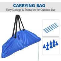 PawHut Dog Agility Hurdles Cones - Canine Agility Training Set - 8 Hurdles & 4 Poles Set with carrying bagBlue(m-5)