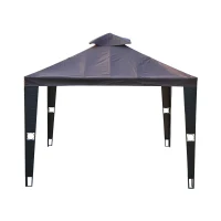 Outsunny 9.84'x9.84' Gazebo Canopy Top Replacement Cover 2 Tier Outdoor Garden Water-resistant UV Protected Coffee(m-6)